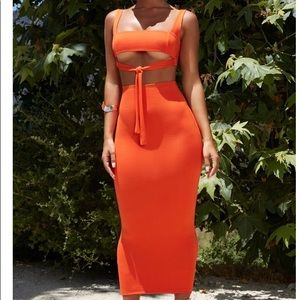 Orange two piece set WORN ONCE